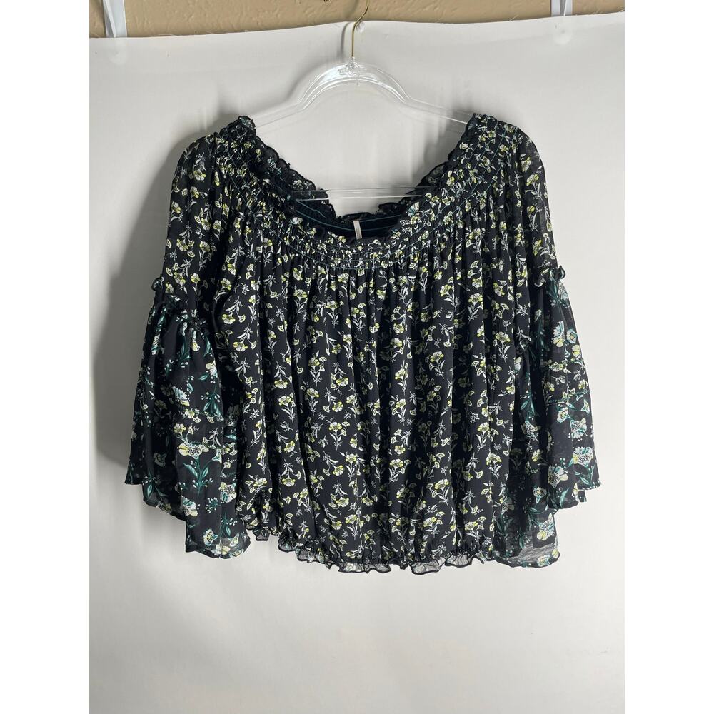Free People Rose Valley Crop Top Off The Shoulder Womens Small Cottage Boho